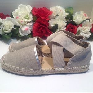 Espadrille Flats NWOB Land's End Tan Cross Strap
